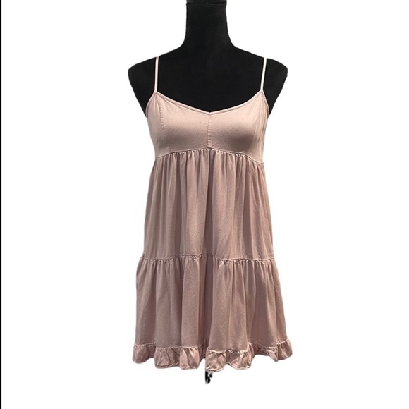 American Eagle blush nude pink spaghetti strap baby doll tunic top size small - Picture 1 of 9